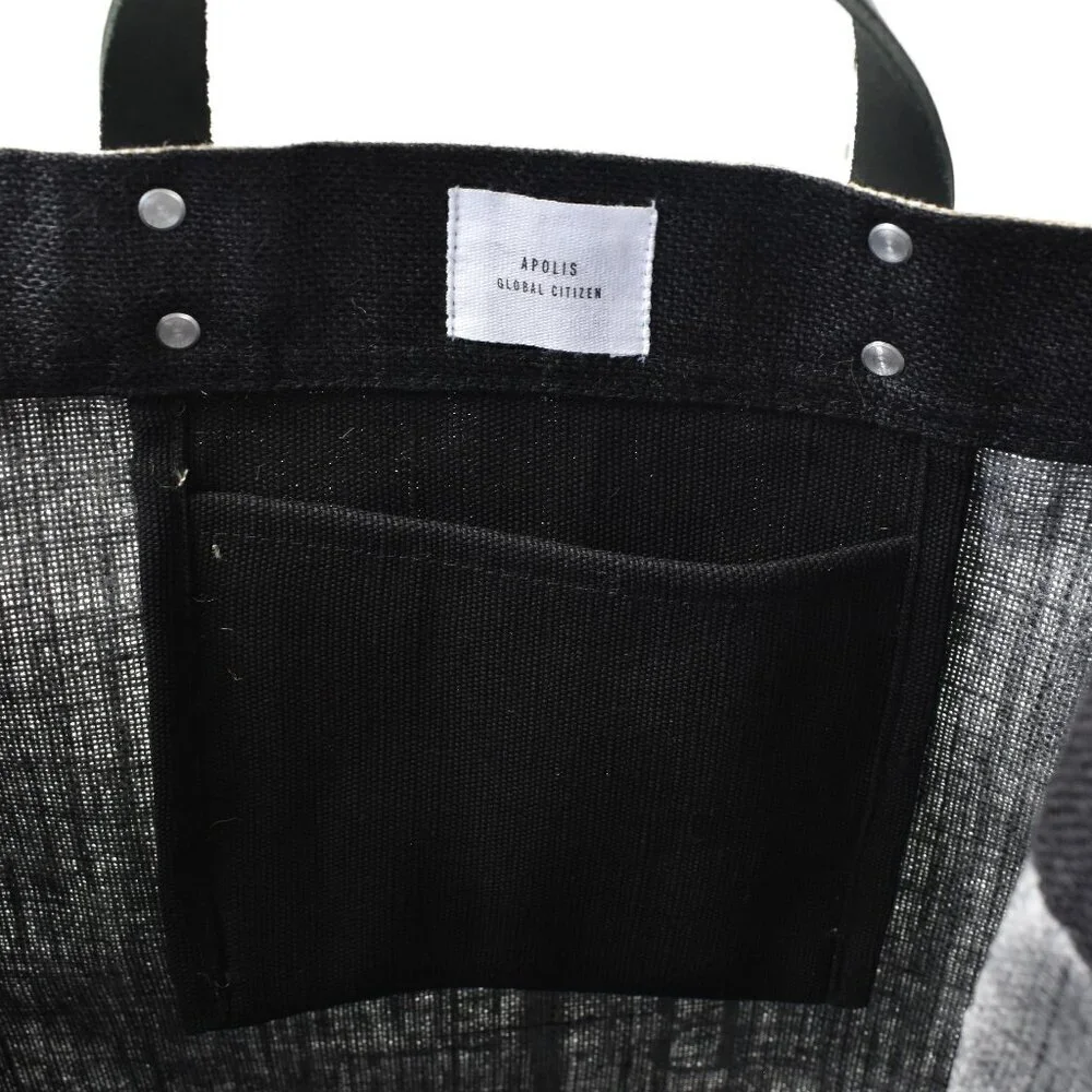 Apolis Market Bag Black Palm Tree BS Tote Bag - Picture 12 of 12